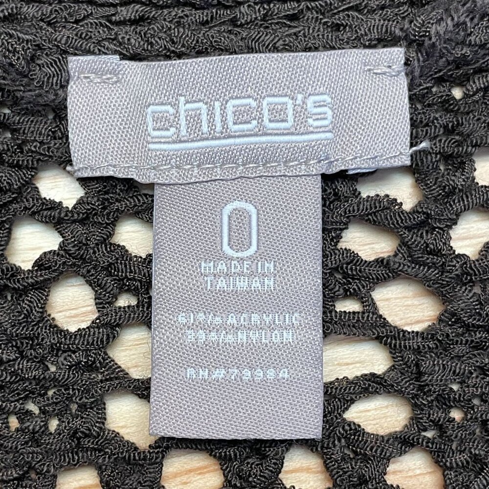 Chico's Women Crochet Forest Fairy Mid Length Vest Size S Topper Hippie 70s Y2K - Picture 10 of 11